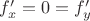 $f'_x=0=f'_y$
