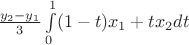 $\frac{y_2-y_1}{3}\int\limits_{0}^{1} (1-t)x_1+tx_2dt$