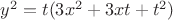 $y^2=t(3x^2+3xt+t^2)$