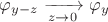 $\varphi_{y-z} \xrightarrow[z \to 0]{ } \varphi_{y}$