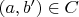 $(a, b') \in C$