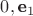 $0, \textbf e_1$