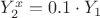 $Y_2^x=0.1 \cdot Y_1$
