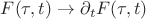 $F(\tau,t) \to \partial_t F(\tau,t)$