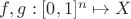 $f, g : [0,1]^n \mapsto X$