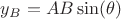 $y_B=AB\sin(\theta)$