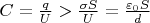 $C=\frac{q}{U}>\frac{\sigma S}{U}=\frac{\varepsilon_0 S}{d}$