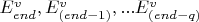 $E_{end}^v, E_{(end-1)}^v, ... E_{(end-q)}^v$