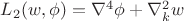 $L_{2} (w,\phi)=\nabla ^{4} \phi+\nabla ^{2}_{k} w$