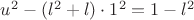 $u^2-(l^2+l)\cdot 1^2=1-l^2$