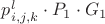 $p^{l}_{i,j,k} \cdot P_1 \cdot G_1 $