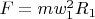 $F = mw_1^2R_1$