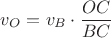 $v_O= v_B\cdot\dfrac {OC}{BC}$
