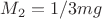 $M_2=1/3mg$