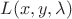 $L(x,y,\lambda)$