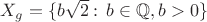 $X_g=\{b\sqrt 2:\, b\in\mathbb Q, b>0\}$