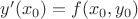 $y'(x_0)=f(x_0,y_0)$