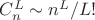 $C_n^L \sim n^L/L!$