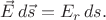 $\vec{E}\,d\vec{s}=E_r\,ds.$
