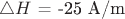 $\triangle H$ = -25 A/m
