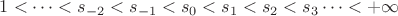 $1<\dots<s_{-2}<s_{-1}<s_0<s_1<s_2<s_3\dots<+\infty$