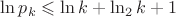 $\ln p_k\leqslant \ln k + \ln_2k+1$