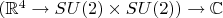 $(\mathbb{R} ^ 4 \to SU(2) \times SU(2)) \to \mathbb{C}$