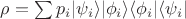 $\rho=\sum p_i |\psi_i\rangle|\phi_i\rangle\langle\phi_i|\langle\psi_i|$