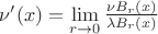 $\nu '(x)=\lim\limits_{r \to 0}^{} \frac{\nu B_r (x)}{\lambda B_r (x)}$