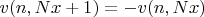 $v(n, Nx+1) = - v(n, Nx)$