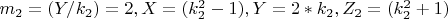 $ m_2=(Y/k_2)=2,   X=( k_2^2 -1),    Y=2*k_2,   Z_2=( k_2^2 + 1) $