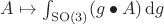 $A \mapsto \int_{\mathrm{SO}(3)} (g \bullet A)\, \mathrm{d}g$