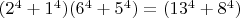 $(2^4+1^4)(6^4+5^4)=(13^4+8^4)$