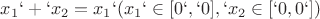 $x_1`+`x_2=x_1`(x_1` \in [0`,`0], `x_2 \in [`0,0`])$