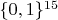 $\{0,1\}^{15}$