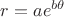 $\displaystyle r=ae^{b\theta}$