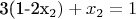 3(1-2x_2)+x_2=1