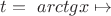 $t= \ arctgx\mapsto$