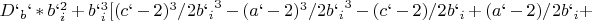 $D`_b`*b`_i^2+b`_i^3[(c`-2)^3/{2b`_i}^3-(a`-2)^3/{2b`_i}^3-(c`-2)/2b`_i+(a`-2)/2b`_i+$