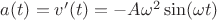 $a(t)=v'(t)=-A\omega^2\sin(\omega t)$