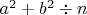 $a^2+b^2\div n$