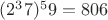 $(2^37) ^ 59 = 806$