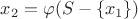 $x_2=\varphi(S-\{x_1\})$