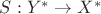 $S:Y^*\rightarrow X^*$