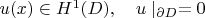 $u(x)\in H^1(D),\quad u\mid_{\partial D}=0$