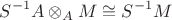 $$S^{-1}A \otimes_{A} M \cong S^{-1}M$$