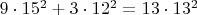 $9\cdot15^2+3\cdot12^2=13\cdot13^2$