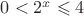 $0<2^x\leqslant 4$