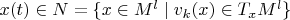 $ x(t)\in N=\{x\in M^l\mid v_k(x)\in T_xM^l\}$