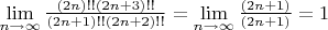 $\lim\limits_{n\to\infty}\frac{(2n)!!(2n+3)!!}{(2n+1)!!(2n+2)!!}=\lim\limits_{n\to\infty}\frac{(2n+1)}{(2n+1)}=1$